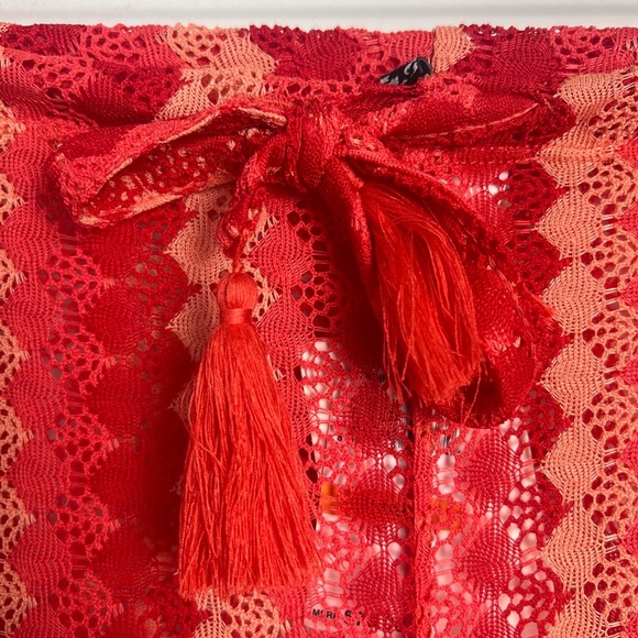 NEW BECCA By Rebecca Virtue Sunset Soiree Crochet Knit Split Wide Leg Coverup S - Picture 8 of 12